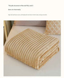 100*150cm Light tan Solid Colour Flannel Throw Blanket - Thick Double-Sided Fleece with Ribbed Texture - Soft throw blanket& Lightweight for Sofa, Bed, Office Nap, Air-Conditioned Rooms - Durable, Machine Washable, Non-Shedding