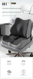 2-piece Off-White Ergonomic Memory Foam Seat Cushion with Lumbar Support - Breathable Contoured Design for Office, Car, and Home Use - Relieves Tailbone Pressure, Improves Posture, and Enhances Comfort for Prolonged Sitting