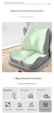 2-piece Off-White Ergonomic Memory Foam Seat Cushion with Lumbar Support - Breathable Contoured Design for Office, Car, and Home Use - Relieves Tailbone Pressure, Improves Posture, and Enhances Comfort for Prolonged Sitting