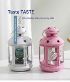 3-piece White and Pink and Red European Style Star Cutout Metal Candle Lantern - Handcrafted Iron & Glass Decorative Lamp for Christmas, Home, Wedding, Party Easy to carry - Perfect for Living Room, Bedroom, Study