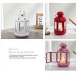 3-piece White and Pink and Red European Style Star Cutout Metal Candle Lantern - Handcrafted Iron & Glass Decorative Lamp for Christmas, Home, Wedding, Party Easy to carry - Perfect for Living Room, Bedroom, Study
