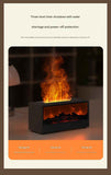 White casing 3D Flame Effect Aroma Diffuser and Humidifier - Desktop Fireplace Design with Realistic LED Fire, 7-Color Mood Lighting, and Silent Ultrasonic Mist - Ideal for Bedroom, Living Room, Office, and Yoga Spaces - Includes Timer and Auto Shut-Off