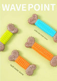 Orange Diagonal stripes Durable Dog Chew Toy - TPR Plastic Composite Bone for Small to Medium Dogs - Teeth Cleaning, Boredom Buster, Non-Toxic & Bite-Resistant Design for Puppies and Adult Dogs