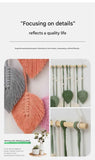 Green 40*100cm Handmade Macrame Leaf Wall Hanging - Cotton Boho Tapestry, Machine Washable,  - Nordic Style Decor for Bedroom, Living Room, Nursery