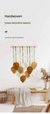 Brown 40*100cm Handmade Macrame Leaf Wall Hanging - Cotton Boho Tapestry, Machine Washable,  - Nordic Style Decor for Bedroom, Living Room, Nursery