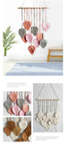 White 40*100cm Handmade Macrame Leaf Wall Hanging - Cotton Boho Tapestry, Machine Washable,  - Nordic Style Decor for Bedroom, Living Room, Nursery