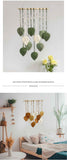 White 40*100cm Handmade Macrame Leaf Wall Hanging - Cotton Boho Tapestry, Machine Washable,  - Nordic Style Decor for Bedroom, Living Room, Nursery