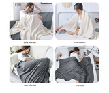 Black 150*200cm Nordic Style Tassel Knit Throw Blanket - Soft Polyester Sofa Blanket with Pineapple Texture - Breathable & Lightweight for Office, Couch, Travel - Boho Chic Home Decor