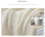Pink 110*150cm Nordic Style Tassel Knit Throw Blanket - Soft Polyester Sofa Blanket with Pineapple Texture - Breathable & Lightweight for Office, Couch, Travel - Boho Chic Home Decor