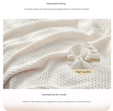 Pink 150*200cm Nordic Style Tassel Knit Throw Blanket - Soft Polyester Sofa Blanket with Pineapple Texture - Breathable & Lightweight for Office, Couch, Travel - Boho Chic Home Decor