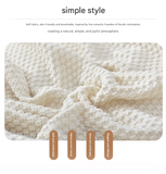 Grey 1130*170cm Nordic Style Tassel Knit Throw Blanket - Soft Polyester Sofa Blanket with Pineapple Texture - Breathable & Lightweight for Office, Couch, Travel - Boho Chic Home Decor
