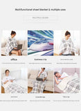 Blue and Pink 80*130cm Japanese-Style shawl blanket Ultra-Soft Blanket - Thick Polyester Throw for Sofa, Bed, Office,  Cozy Nap Blanket for Winter & All Seasons