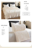 Yellow 150*200cm Thickened Double-Sided Plush Waffle Weave Throw Blanket - Anti-Static Taffeta Velvet & Flannel Fleece - Warm, Soft, Non-Shedding Blanket for Winter, Sofa, Bed & Office