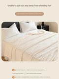 Yellow 150*200cm Thickened Double-Sided Plush Waffle Weave Throw Blanket - Anti-Static Taffeta Velvet & Flannel Fleece - Warm, Soft, Non-Shedding Blanket for Winter, Sofa, Bed & Office