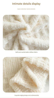 Purple 100*150cm Thickened Double-Sided Plush Waffle Weave Throw Blanket - Anti-Static Taffeta Velvet & Flannel Fleece - Warm, Soft, Non-Shedding Blanket for Winter, Sofa, Bed & Office