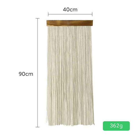 Off- White 90×40 cm Natural Fibre Tapestry -Handwoven Cotton Tassel Wall Hanging – Minimalist Boho Decor for Bedroom, Living Room & Café