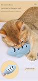 3-piece Blue and Green and Cream-colored Fish-Shaped Silicone Cat Toy and  Catnip– 3-in-1 Interactive & Self-Entertaining Toy with Catnip/Cat food, Dental Care & Hairball Relief – BPA-Free, Food-Grade Safety