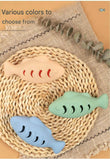3-piece Blue and Green and Cream-colored Fish-Shaped Silicone Cat Toy and  Catnip– 3-in-1 Interactive & Self-Entertaining Toy with Catnip/Cat food, Dental Care & Hairball Relief – BPA-Free, Food-Grade Safety
