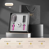 Pink 3-Piece Gift Box Set Premium ABS Hair Care Gift Set with Cushion Paddle Brush, Detangling Comb, Cleaning Brush & Stand - Elegant Mother’s Day or Couple’s Gift for Daily Styling and Scalp Comfort