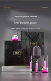 Black 3-Piece Gift Box Set Premium ABS Hair Care Gift Set with Cushion Paddle Brush, Detangling Comb, Cleaning Brush & Stand - Elegant Mother’s Day or Couple’s Gift for Daily Styling and Scalp Comfort