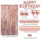 Black and White Premium Foil Balloon Party Kit – Happy Birthday Banner, 2 Star & 2 Heart Foil Balloons, 10 Confetti + 10 Pearl Latex Balloons, 2m Fringe Curtain & 10m Ribbon – Elegant, Easy Setup for Birthdays & Celebrations