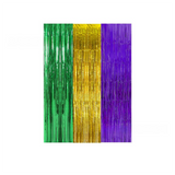 5-piece Golden Laser Tinsel Foil Fringe Curtain - 1*1m Metallic Party Streamer Backdrop for Birthday, Wedding, Christmas, New Year & Event Decoration - Shimmering Photo Booth & Doorway Prop