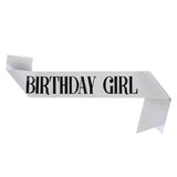 2-piece Silvery Birthday Girl Tiara and Sash Set - Elegant Rhinestone Alloy Crown with , Glitter "BIRTHDAY GIRL" Sash & Safety Pin - Perfect Princess Party Accessory for Women and Girls