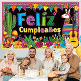 180*115cm Golden and Blue Happy Birthday Banner - Glitter Party Backdrop & Confetti, Durable Polyester Wall Decoration for Birthday Parties, Photo Booth Background, Easy Hang Birthday Sign