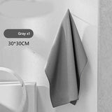 30*30 cm Grey Coral Fleece & Suede Microfiber Cloth Double-Sided Car Wash Towel  , 5X Water Absorption, Scratch-Free & Lint-Free, 360° Stitched Edge for Car Detailing, Glass, Home Cleaning - Multi-Purpose Auto Care Cloth