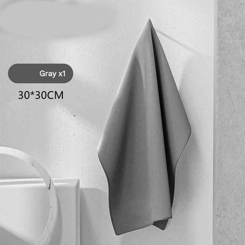 30*30 cm Grey Coral Fleece & Suede Microfiber Cloth Double-Sided Car Wash Towel  , 5X Water Absorption, Scratch-Free & Lint-Free, 360° Stitched Edge for Car Detailing, Glass, Home Cleaning - Multi-Purpose Auto Care Cloth