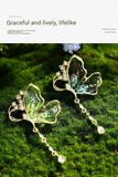 Purple Butterfly Brooch - Green Enamel Crystal Tassel Pin - Elegant Alloy Jewelry for Women, Gift for Mom, Teacher, Friend, Birthday, Valentine's Day, Mother's Day