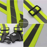 Pink Adjustable Reflective Safety Vest - High Visibility Elastic Straps for Night Running, Cycling & Construction, Lightweight Polyester Reflective Harness for Adults