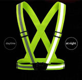 Pink Adjustable Reflective Safety Vest - High Visibility Elastic Straps for Night Running, Cycling & Construction, Lightweight Polyester Reflective Harness for Adults