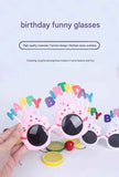 Red Pink Novelty Birthday Glasses - Fun Cake Design Party Props - Durable Plastic, Comfortable Fit, Unisex - Perfect for Kids and Adults Birthday Celebrations and Photo Booths