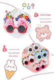 Red Pink Novelty Birthday Glasses - Fun Cake Design Party Props - Durable Plastic, Comfortable Fit, Unisex - Perfect for Kids and Adults Birthday Celebrations and Photo Booths