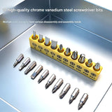 Green and Yellow 11-Piece Magnetic Screwdriver Bit Set - Chrome Vanadium Steel Bits, Ergonomic Handle, 7mm Hex Shank - Multi-Purpose DIY Tool Kit for Home, Auto Repair, Electronics