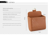 Brown Leather Car Air Vent Storage Bag - Multi-Purpose Phone Holder & Organiser Pouch for Sunglasses, Keys, Cards - Universal Fit, Easy Install, Compact Design for Dashboard Tidy