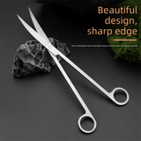 Black Stainless Steel Aquarium Cleaning Tool Kit - 5 Piece Fish Tank Maintenance Set with Tweezers Scissors Algae Scraper Spatula