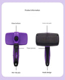 Sky blue Pet Grooming Brush - Large Self-Cleaning Deshedding Tool for Cats and Dogs