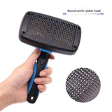 Yellow Pet Grooming Brush - Large Self-Cleaning Deshedding Tool for Cats and Dogs