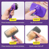 Purple Pet Grooming Brush - Large Self-Cleaning Deshedding Tool for Cats and Dogs