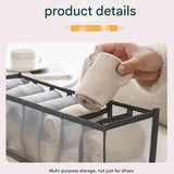Black Drawer Underwear Organiser Set - 3 Piece Mesh Storage Boxes for Bras Underwear Socks