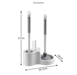Toilet Cleaning Tool Set - 4 in 1 Bathroom Plunger and Brush Kit with Wall Mount Holder