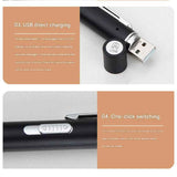 Grey and black Metal Laser Cat Toy Pen Set - 2 Piece USB Rechargeable 3-in-1 Laser Pointer with UV Light and LED Torch in Gift Tin Box