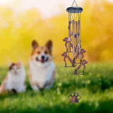 Openwork Flying Pig Metal Wind Chime - Adjustable Garden Decorative Bell with Animal Silhouettes(W4303)