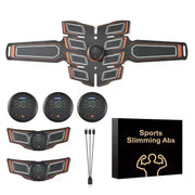 Orange EMS Muscle Stimulator Belt Set - Rechargeable Abdominal Toning Trainer with Multiple Pads and Modes