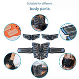 Orange EMS Muscle Stimulator Belt Set - Rechargeable Abdominal Toning Trainer with Multiple Pads and Modes