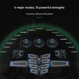 Orange EMS Muscle Stimulator Belt Set - Rechargeable Abdominal Toning Trainer with Multiple Pads and Modes