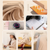 Apricot color USB Heated Blanket Poncho - Rechargeable Electric Warming Shawl with Fast Heating and Multi Use Design