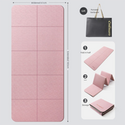 Pink Foldable Yoga Mat - Portable Thick Non-Slip Fitness Exercise Mat for Home Gym and Travel